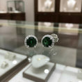 Load image into Gallery viewer, "Soothing Whispers" Portuguese Cut Pierced Earrings 5mm Sterling silver w/ CZ Halo My Crystal Companion
