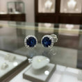 Load image into Gallery viewer, "Soothing Whispers" Portuguese Cut Pierced Earrings 5mm Sterling silver w/ CZ Halo My Crystal Companion
