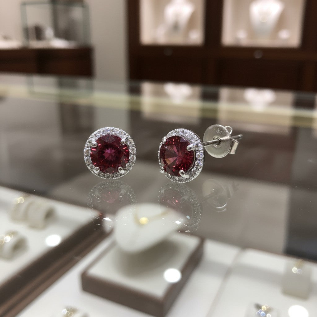 "Soothing Whispers" Portuguese Cut Pierced Earrings 5mm Sterling silver w/ CZ Halo My Crystal Companion