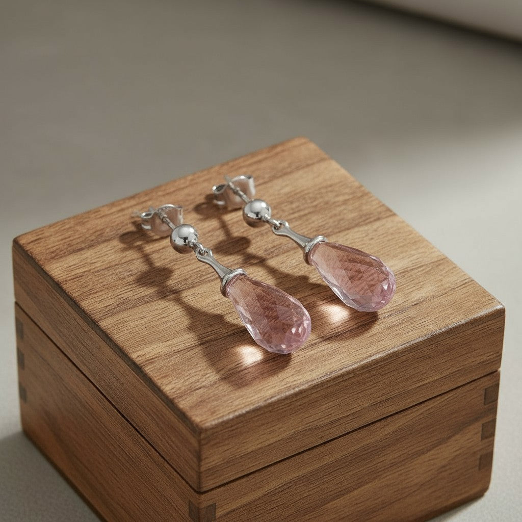 "Tender Teardrops" Pierced Earrings 12x6 mm My Crystal Companion