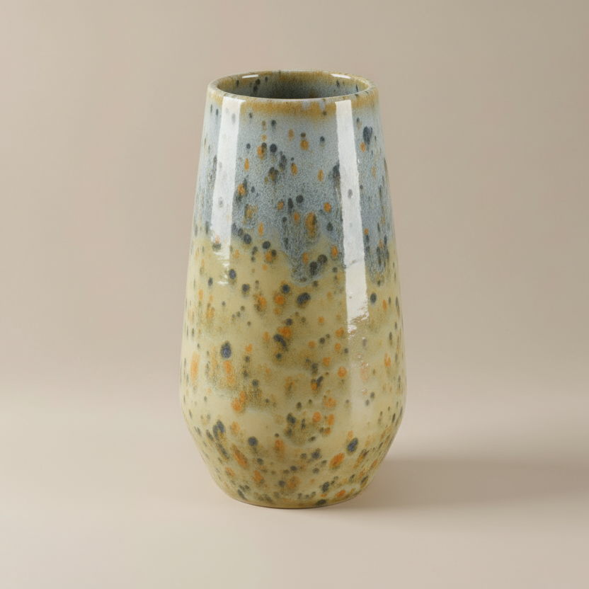 (jasper gold)
Jasper gold ceramic bouquet vase made with ashes, radiating warmth and light as a handcrafted cremation memorial keepsake.