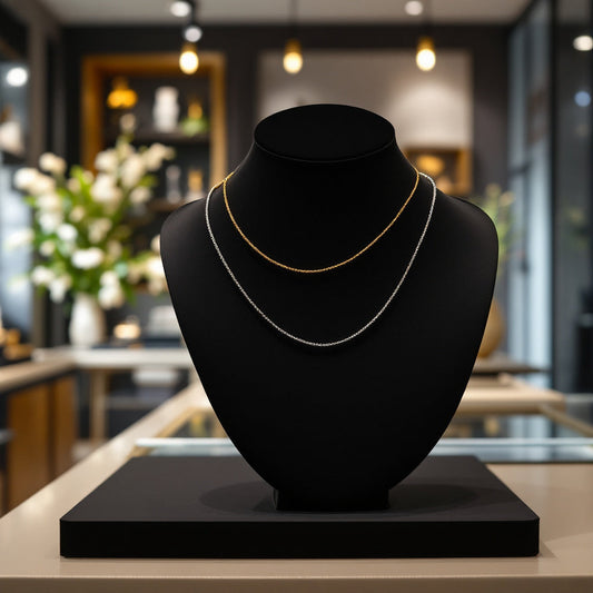 Chain 18 Inch 14k y/w SS My Crystal Companion