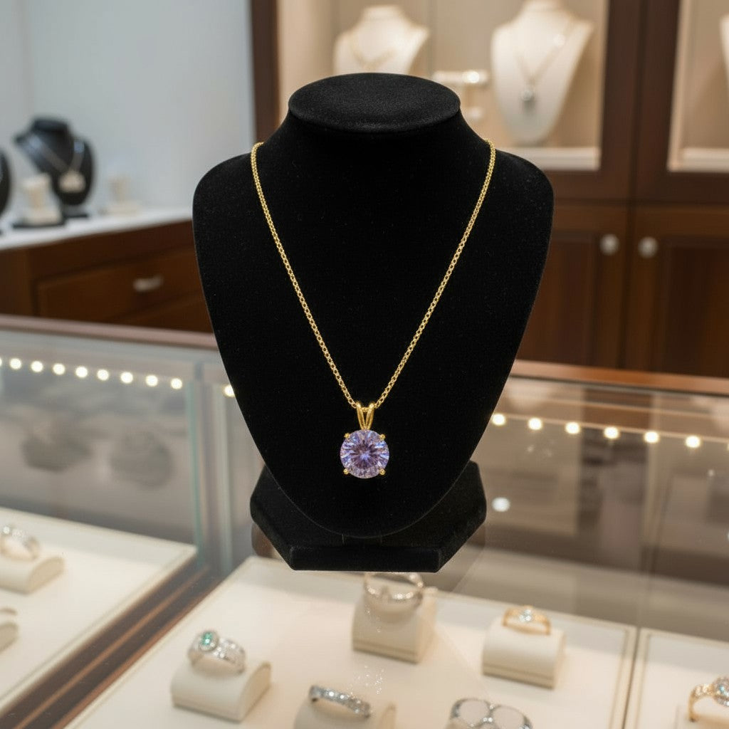 "Circle of Life" Round Portuguese Cut Pendant 8MM My Crystal Companion