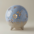 Load image into Gallery viewer, (ice)
Handcrafted ice-blue ceramic cremation memorial light made with ashes, symbolizing peace and clarity.

