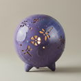 Load image into Gallery viewer, (lavender)
Lavender ceramic cremation memorial luminary made with ashes, evoking grace, serenity, and eternal love.

