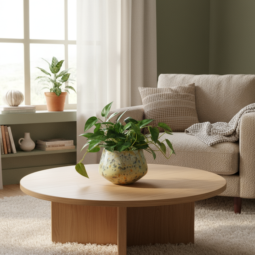 Ahava Memorials handcrafted ceramic tulip vase made with ashes, displayed in a peaceful home interior with soft natural light and fresh flowers as a heartfelt cremation memorial.