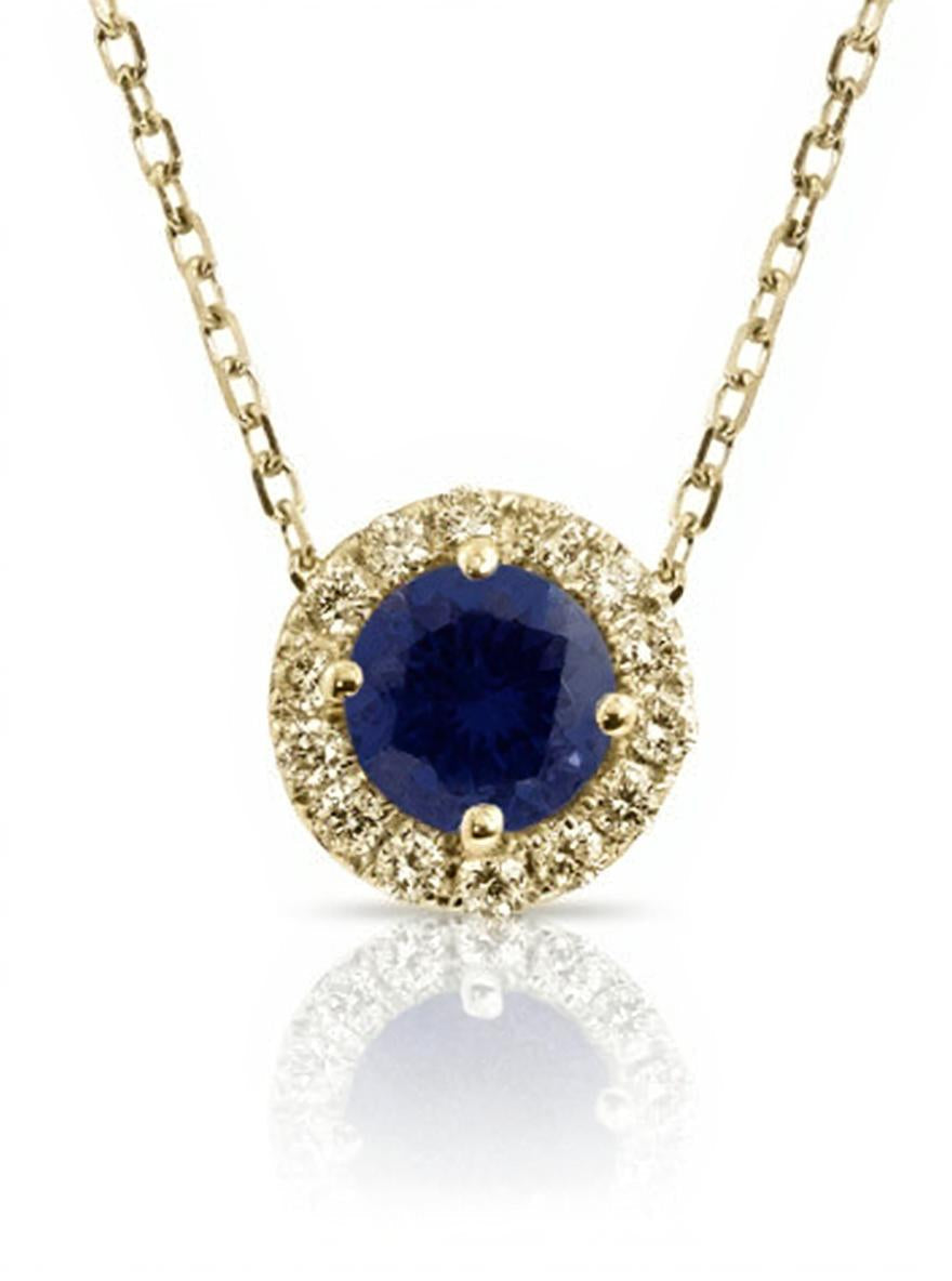 "Endless Love Collection" 14k Gold w/ Diamond Halo Portuguese Cut Pendant 5.5mm My Crystal Companion