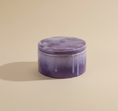 Load image into Gallery viewer, (lavender)
Lavender round ceramic box urn made with ashes, handcrafted by Ahava Memorials to evoke serenity and remembrance.
