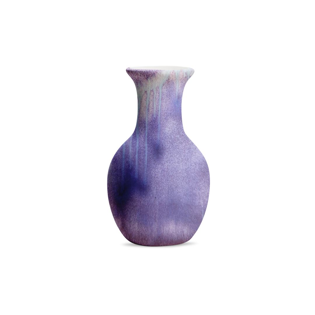 (lavender)
Purple ceramic vase on a white background